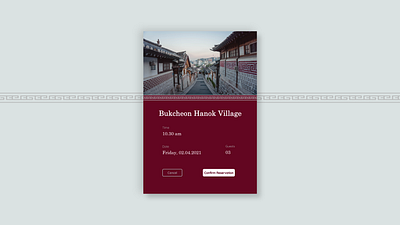 #054_Confirmation_DailyUI 054 100daychallenge bukcheon confirm confirm reservation confirmation confirmed dailyui dailyuichallenge hanok village korea south korea uichallenge