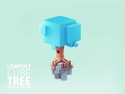 (Version 02) 3d Lowpoly Cube TREE model - Blender 3d 3d art 3d artist 3d game art 3d illustration 3d model 3d render art colorful foliage game model illustration lowpoly modeling stylised tree tutorial vegetation workflow