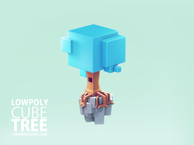 (Version 02) 3d Lowpoly Cube TREE model - Blender 3d 3d art 3d artist 3d game art 3d illustration 3d model 3d render art colorful foliage game model illustration lowpoly modeling stylised tree tutorial vegetation workflow