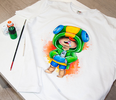 hand-painted t-shirt for boy apparel art design drawing fashion hand painted handmade paint painting wear