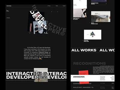 Hon Tran Portfolio 001 editorial editorial design homepage landing page layout minimal typography ui vietnam web design website