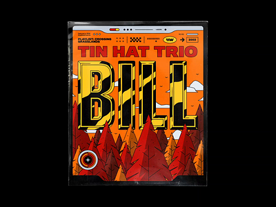 Tin Hat Trio – Bill 70s bashbashwaves birds clouds forest glare gold illustration ingot matteo goi motion motion design orange plastic bag rhox sail ho studio spotify trees typography vintage