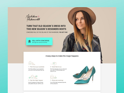 Fashion Landing Page fashion fashion brand ladning page market second hand ui