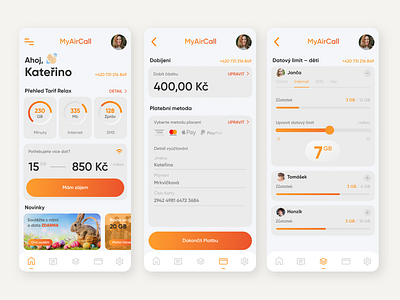 MyAirCall – App app app design orange simple ui ux