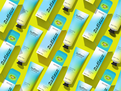 Repeating Pattern of Hydrating Cream Packaging Design branding branding and identity brandingconcept brandingdesigner design designerportfolio gradient green lime green packaging packaging design packagingdesign skincare skincarebranding skincarepackaging yellow