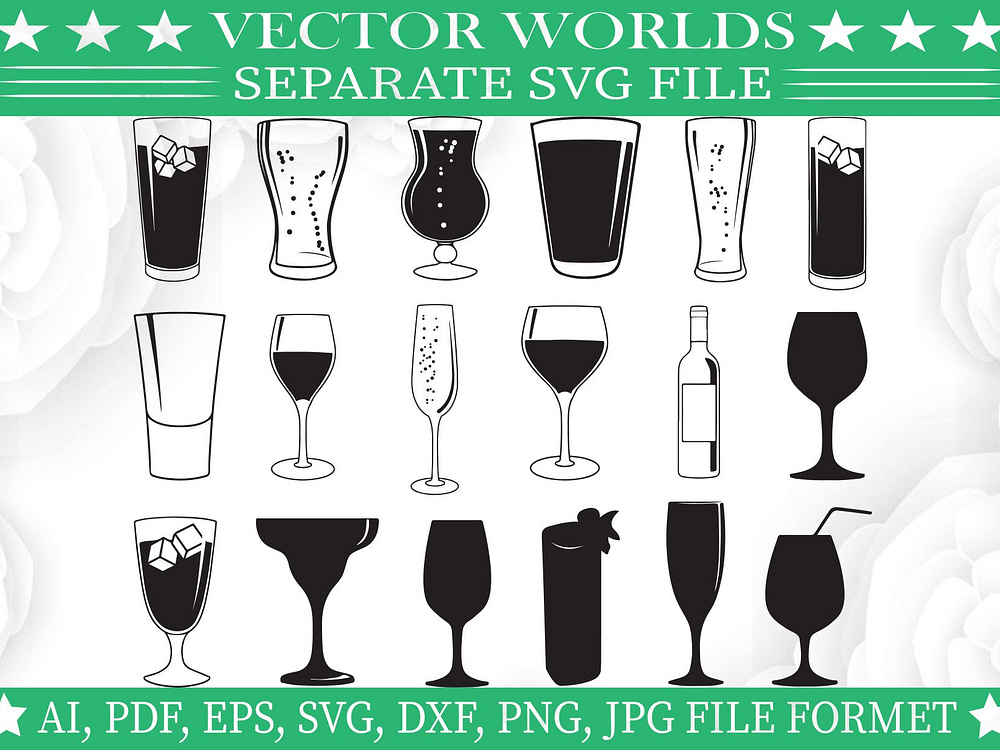 Drink Glass Svg, Drink, Glass Svg by SetaraAsma on Dribbble