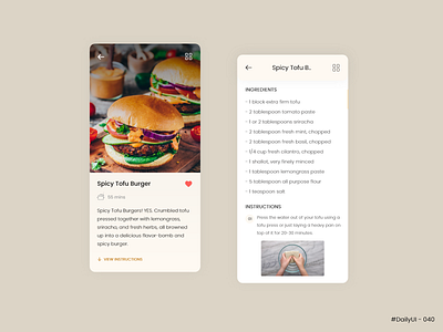 Recipe Design - #DailyUI #040 - Design Challenge 040 cooking app daily 100 challenge daily ui daily ui 040 daily ui challenge dailyui dailyui040 dailyuichallenge recipe recipe app ui daily ui daily 040 ui daily challenge ui design uidaily uidaily040 uidailychallenge uidesign