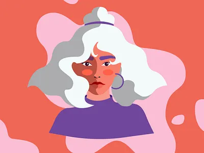 Portrait blonde face faces graphic design haircut hairstyle illustration portrait portrait art shapes simple simplicity vector