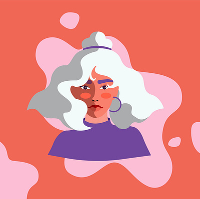 Portrait blonde face faces graphic design haircut hairstyle illustration portrait portrait art shapes simple simplicity vector