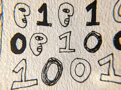 Between zeros and ones illustration