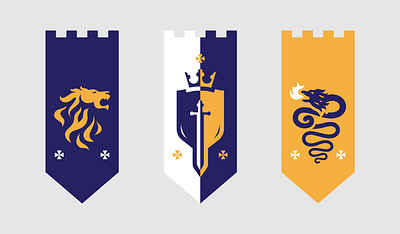 Medieval Banners banner dragon illustration king lion medieval shield sword