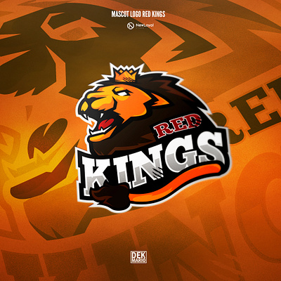 LION MASCOT LOGO RED KINGS branding design esports gaming identity logo logotype mascot sport sports