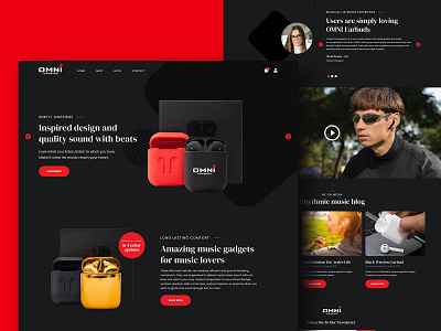 Dark theme for shopify project dark theme ui dark ui design earbuds ecommerce interface shopify ui uidesign web web interface webdesign website website design