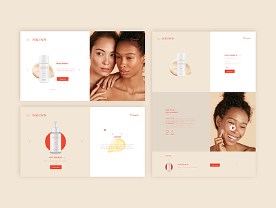 Skin Care Website. design flat minimal ui ui design uichallenge uidesign visual design web website