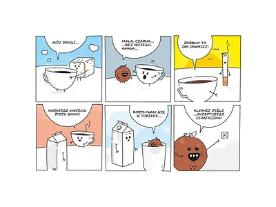 Coffee & Cookie Illustration character comics comicsart cookie firsttime fresh illustration
