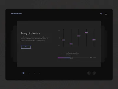 Random Music Website design music site song ui uiux user interface user experience ux webdesign website website concept websites