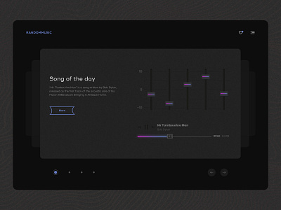 Random Music Website design music site song ui uiux user interface user experience ux webdesign website website concept websites