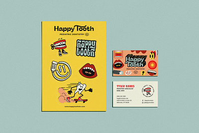 Happy Tooth Pediatric Dentistry Branding brand identity branding hood fonts hoodzpah illustration