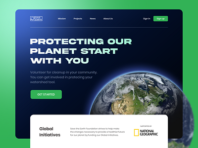 Saveearth.com - Landing Page branding clean design earth homepage landing page nature planet space ui ux website