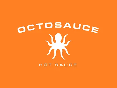 Octosauce logo animal branding character color hot hot sauce icon logo minimal octopus orange pnw small batch spicy startup typography vector wordmark