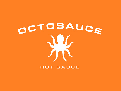 Octosauce logo animal branding character color hot hot sauce icon logo minimal octopus orange pnw small batch spicy startup typography vector wordmark