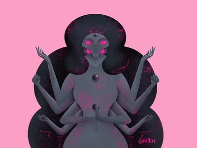 Obsidian artwork crystal gems design digital art digital illustration digital painting hellzes illustration obsidian pink steven universe