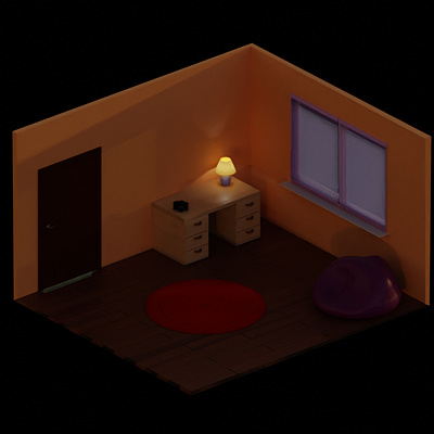Habitación 3d art ambient b3d blender3d design lowpoly videogames