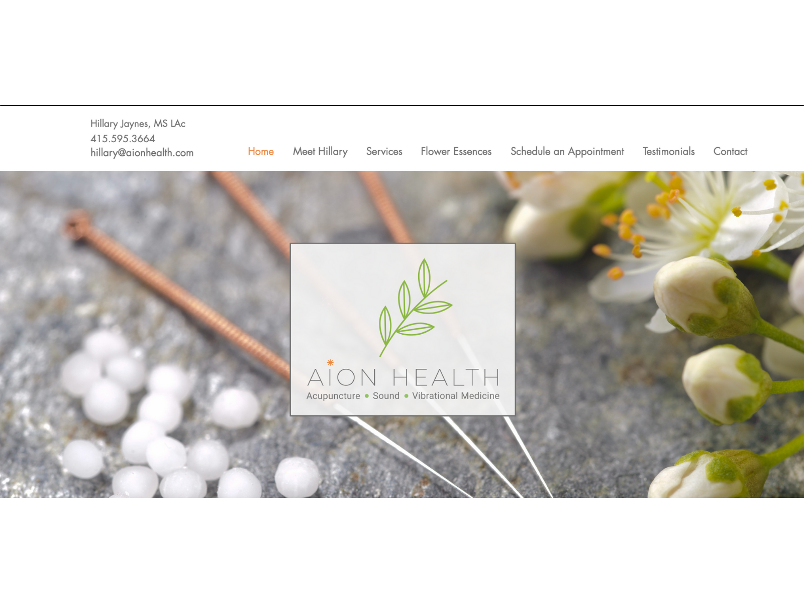 Example of Holistic Health Practitioner Website Design