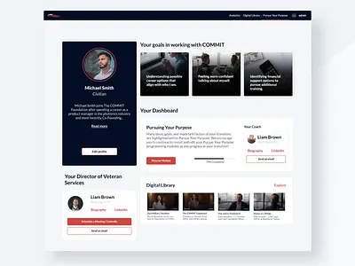 COMMIT - Veterans Transition Support design desktop design profile uidesign veterans website
