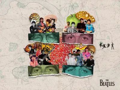 References series - The Beatles . 2020 band collage design fab4 fabfour george harrison john lennon paul mccartney references ringo starr series the beatles turdus