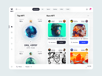 NFT Store Desktop 💎💫💸 application cards ui clean components dashboard design interface landing minimal nft nfts panel design shopping app social app store ui ux web webdesign