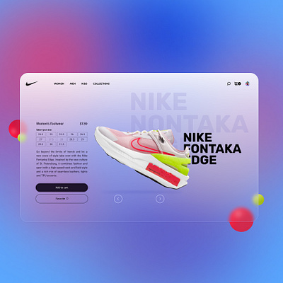 Nike concept UI design. animation art branding design figma graphic design illustration ui ux vector web