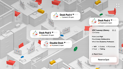 Concept - Google Space 3d isometric isometric illustration ui uiux university videogame workspace