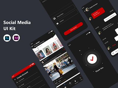 social media ui kit feed socail media social media app