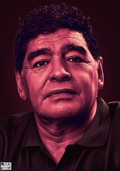 Maradona - Digital Drawing (vector art) a.taymour abdelrahman taymour art artwork drawing drawings graphic illustration taymour vector art