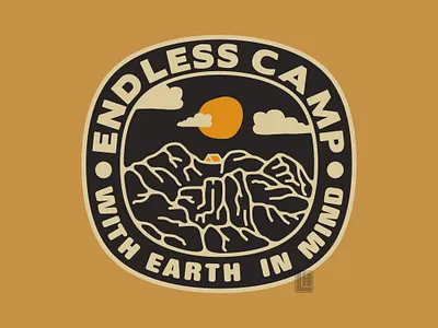 ENDLESS CAMP3 campfire camping camping logo design forest hiking mountain mountain logo