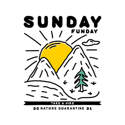 SUNDAY FUNDAY camping badge hiking mountain mountain badge mountain camp mountain logo mountains