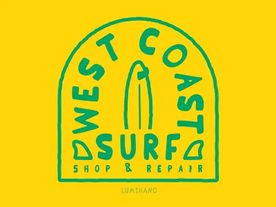 WEST COAST design illustration logo surf surfboard logo surfboards surflogo