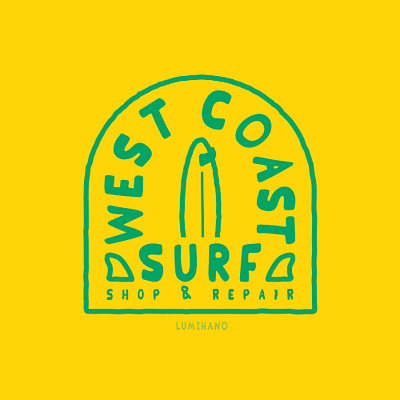 WEST COAST design illustration logo surf surfboard logo surfboards surflogo