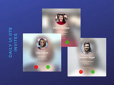 Daily UI 078 invites daily ui 078 dailyui invites pending invite webdesign