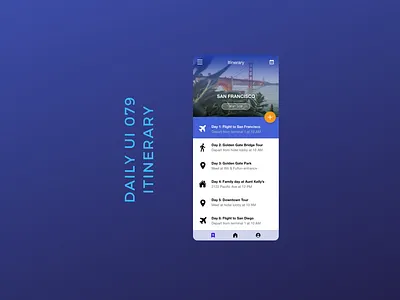 Daily UI 079 itinerary app design daily ui 079 dailyui itinerary schedule
