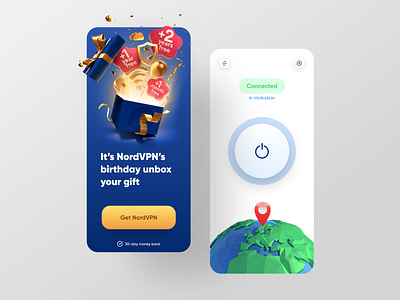 Nord vpn | Redesign adobexd app ui dailyui landing page minimal typogaphy ui ui design uidesign uiux ux