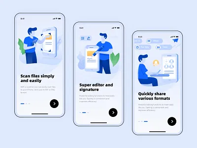 scanner now-Guide pages app blue branding design edit scan typography ui ux 图标