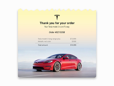 Email Receipt branding dailyui dailyuichallenge design elon musk elonmusk email design email receipt figma figmadesign minimal tesla ui