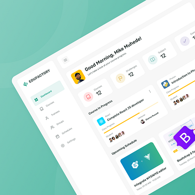 Dashboard for Edufactory dashboard dashboard design dashboard ui dashboard ui design design education app education landing page education website educational graphic design homepage design homepage ui landing page ui ui design ui ux user interaction user interface ux website