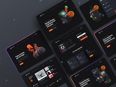 Fitness Pro 🏀Desktop version – Dark theme 3d 3d illustration app clean dark mode dark theme fitness minimal template typography ui ui design ui kit userinterface ux ux design web website workout yoga