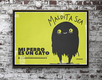 Maldita sea/Mi perro es un gato art branding cat character concept design illustration ilustracion vector visionudo