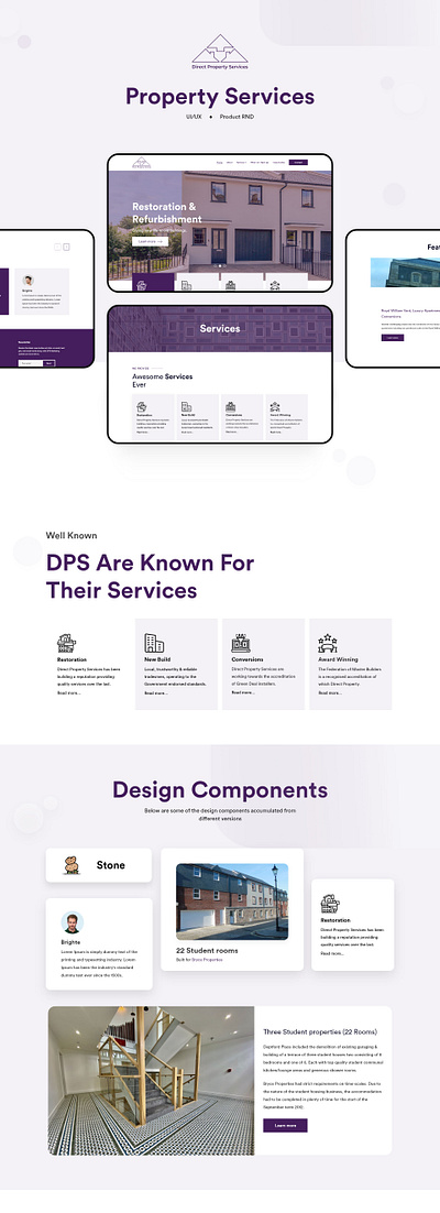 DPS Presentation design typography ui ux web
