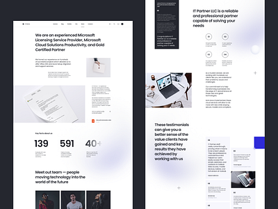 Corporate website branding cloud solutions corporate website design identity it company landing page microsoft minimalistic platform promo page shop software software company visual website