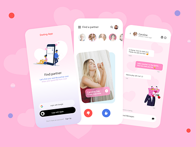 Online Dating Mobile App app chat dating dating app design designer love minimal mobile mobile app mobile app design mobile ui product product design ui ui design ux ux desgin ux design ux designer